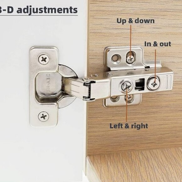 DecoBasics INSET Soft Close Cabinet Hinges for Frameless Concealed (4 Pcs) - Picture 5 of 7